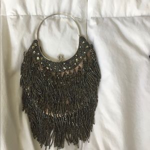 COPY - Beaded bronze/pewter/olive evening bag